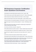 PA Emissions Inspector Certification Exam Questions and Answers