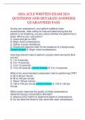 AHA ACLS WRITTEN EXAM 2024 QUESTIONS AND DETAILED ANSWERS| GUARANTEED PASS