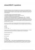 missed MCAT 3 questions And Answers