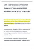 VATI COMPREHENSIVE PREDICTOR  EXAM QUESTIONS AND CORRECT  ANSWERS 2024 ALREADY GRADED A+