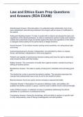 Law and Ethics Exam Prep Questions and Answers &lpar;RDA EXAM&rpar;