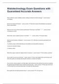 Histotechnology Exam Questions with Guaranteed Accurate Answers