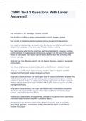 CMAT Test 1 Questions With Latest Answers&excl;&excl;