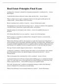 Real Estate Principles Final Exam