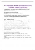 UST Inspector Sample Test Questions &lpar;From  PPT files&rpar; CORRECTLY SOLVED&period;
