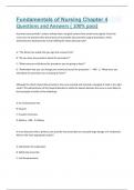 Fundamentals of Nursing Chapter 4 Questions and Answers ( 100% pass)