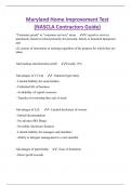 Maryland Home Improvement Test &lpar;NASCLA Contractors Guide&rpar;
