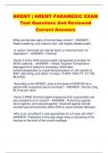 NREMT | NREMT PARAMEDIC EXAM  Test Questions And Reviewed  Correct Answers
