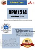 APM1514 ASSIGNMENT 1 2024 - DUE 25 April 2024