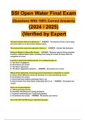 SSI Open Water Final Exam {Questions With 100% Correct Answers} (2024 / 2025) (Verified by Expert