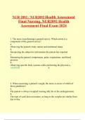 NUR 2092 / NUR2092 Health Assessment Final Nursing, NUR2092 Health Assessment Final Exam 2024