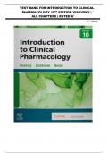 TEST BANK FOR INTRODUCTION TO CLINICAL  PHARMACOLOGY 10TH EDITION VISOVSKY | ALL CHAPTERS | RATED A+