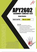 APY2602 assignent  1 solutions semester 1 2024 ( Full solutions)