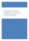 RN HESI EXIT EXAM VERSIONS  V5, V6, V7, V8, V9 & V10  QUESTIONS & ANSWERS