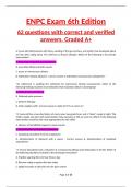 ENPC Exam 6th Edition 62 questions with correct and verified answers. Graded A+