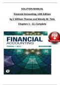 TEST BANK & SOLUTION MANUAL For Financial Accounting, 13th Edition by C William Thomas and Wendy M. Tietz Verified Chapters 1 - 12, Complete Newest Version