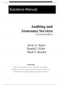 Solution Manual For Auditing and Assurance Services Fourteenth Edition Alvin A. Arens Randal J. Elder Mark S. Beasley 2024 | All Chapters A+