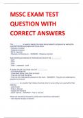 MSSC EXAM TEST  QUESTION WITH  CORRECT ANSWERS