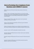 Intro to Psychology Key Complusory Exam  Questions And CORRECT Answers