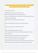 Pancreatic Carcinoma &lpar;General Surgery EOR - Smarty PANCE&rpar; Exam Questions and Answers 100&percnt; Correct