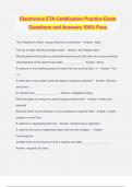 Electronics ETA Certification Practice Exam Questions and Answers 100&percnt; Pass