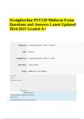 Straighterline PSY120 Midterm Exam Questions With Answers Latest Updated 2024/2025 | PSY 120 Final Exam Prep Questions and Answers and PSY 120 Final Exam Questions and Answers Latest 2024/2025 Graded A+ - Straighterline