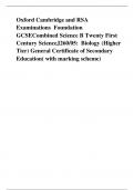 Oxford Cambridge and RSA Examinations  Foundation GCSECombined Science B Twenty First Century ScienceJ260/05:  Biology (Higher Tier) General Certificate of Secondary Education
