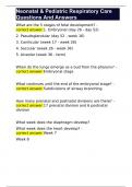 Neonatal & Pediatric Respiratory Care Questions And Answers 