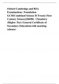 Oxford Cambridge and RSA Examinations  Foundation GCSECombined Science B Twenty First Century ScienceJ260/06:  Chemistry (Higher Tier) General Certificate of Secondary Education