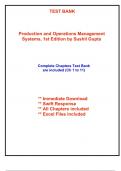 Test Bank for Production and Operations Management Systems, 1st Edition Gupta (All Chapters included)