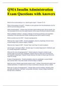 QMA Insulin Administration Exam Questions with Answers