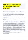 Gainsight Admin Cert Exam Questions and Answers