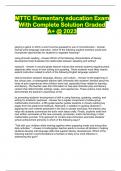MTTC Elementary education Exam With Complete Solution Graded A&plus; &commat; 2023