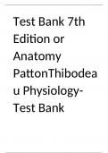 Test Bank 7th Edition or Anatomy PattonThibodeau