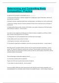 Determining and Controlling Body Composition Practice Questions and answers latest update 2024