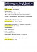 Health Assessment Exam 2 - Growth and Development Questions And Answers 