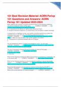 101 Best Revision Material&sol; AORN Periop 101 Questions and Answers&sol; AORN Periop 101 Updated 2023-2024 Graded A&plus;