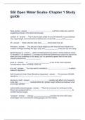 SSI Open Water Scuba- Chapter 1 Study guide Questions and Answers Graded A