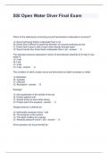 SSI Open Water Diver Final Exam Questions with correct Answers 