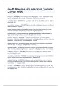 South Carolina Life Insurance Producer Correct 100&percnt;