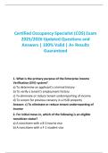 Certified Occupancy Specialist &lpar;COS&rpar; Exam 2025&sol;2026 Updated Questions and Answers &vert; 100&percnt; Valid &vert; A&plus; Results Guaranteed