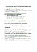 Samenvatting geschiedenis Historische Context: China