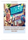 ATI Achieve Test-Taking skills Challenge Questions with Definitive Solutions 2024-2025. Terms like: Most students read the directions and scoring procedures on a test. true or false? - Answer: false