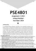 PSE4801 Assignment 3 (ANSWERS) 2024 - DISTINCTION GUARANTEED