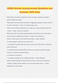 HOSA Clinical nursing review Questions and Answers 100&percnt; Pass