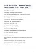 GCSE Maths Higher - Number &lpar;Paper 1 - Non-Calculator STUDY GUIDE 2024