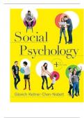 Test Bank For Social Psychology, 4th Edition By Gilovich, Keltner, Chen, Nisbett