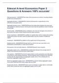 Edexcel A-level Economics Paper 2 Questions & Answers 100&percnt; accurate&excl;