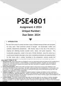 PSE4801 Assignment 4 (ANSWERS) 2024 - DISTINCTION GUARANTEED.