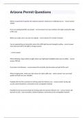 Arizona Permit Questions with complete solution 2024 